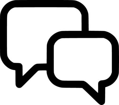 Simple Lineart Speech Bubbles Communication Dialog Chat Message Icon vector