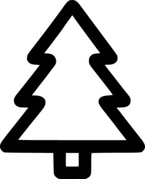 Simple Line Art Evergreen Tree Shape Symbol Icon Design Element vector