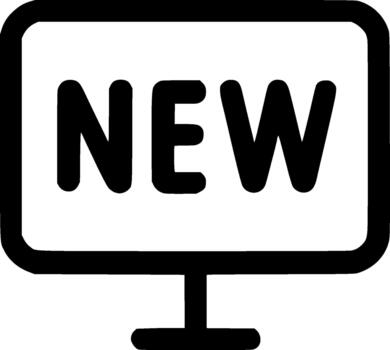 Outline Simple Television Screen Display New Icon Element Design vector