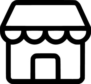 línea sencillo escaparate edificio firmar forma icono diseño elemento vector