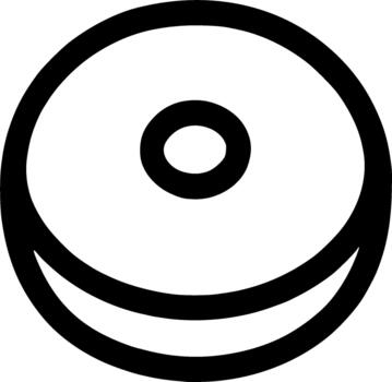 Simple Line Art Round Stacked Disc Shape Interface Icon vector