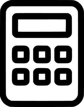 Simple Outline Calculator Machine Icon for Financial and Mathematical Calculation vector