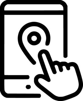 Line Art Handdrawn Mobile Touch Location Pin Pointer Icon Symbol vector