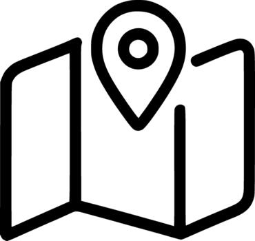 Line Art Simple Map Location Pointer Place Navigation Icon vector