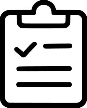 contorno sencillo portapapeles Lista de Verificación documento gráfico forma icono símbolo vector