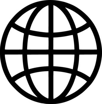 Simple Line Art Earth Globe World Wide Web Connection Icon vector