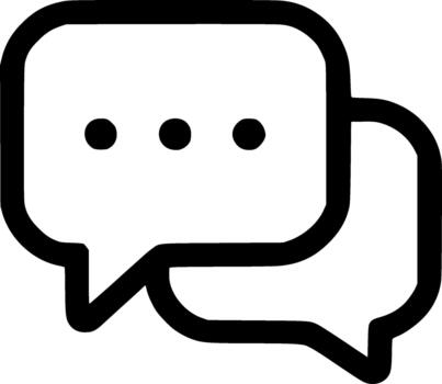 Simple Outline Chat Bubble Communication Dialog Speech Icon Symbol vector