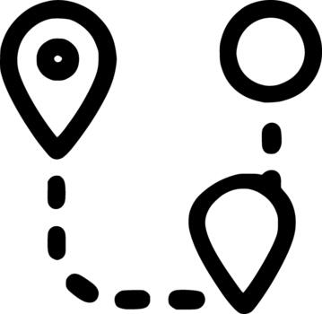Outline Simple Location Route Destination Direction Map Travel Icon vector