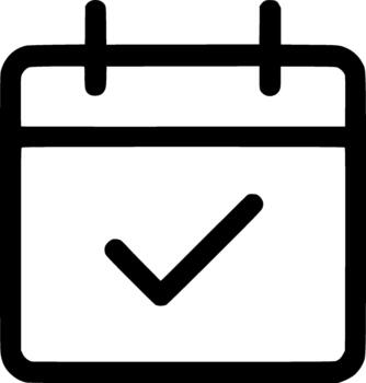 Outline Simple Calendar Checkmark Icon Schedule Appointment Reminder Symbol vector