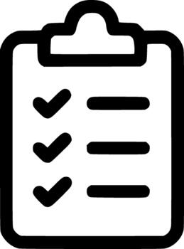 sencillo línea portapapeles Lista de Verificación tarea administración formar icono símbolo diseño vector