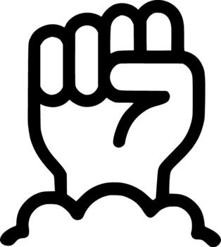 Outline Simple Raised Fist Protest Symbol Sign Shape Icon vector