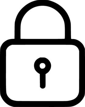 Minimalist Outline Padlock Simple Icon Lock Secure Symbol Element vector