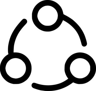 Simple Outline Round Connection Diagram Network Concept Black Icon Design vector