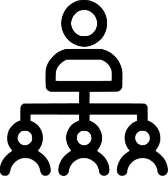 Simple Line Hierarchy Person Organization Management Structure Business Icon vector