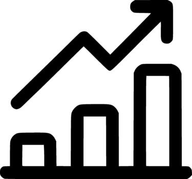 Outline Simple Bar Chart Graph Arrow Up Statistic Icon vector