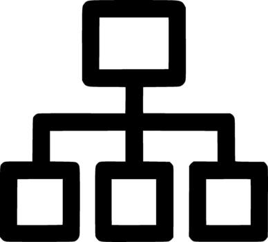 Outline Minimalist Hierarchy Chart Organization Flowchart Diagram Icon vector