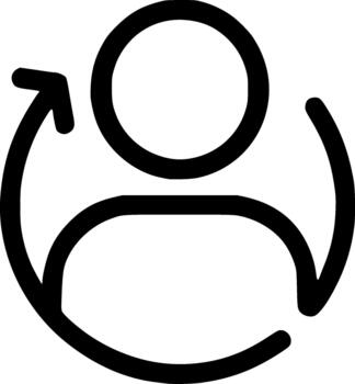 Simple Outline Refresh User Profile Account Update Cycle Icon Symbol vector