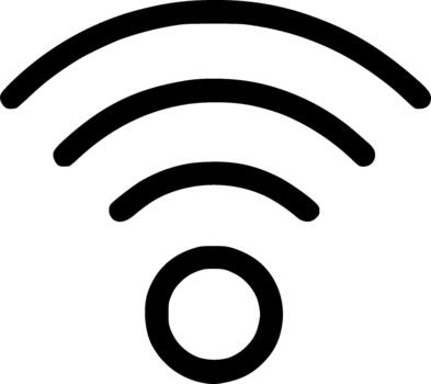 Simple Outline WiFi Signal Indicator Technology Communication Icon Symbol vector
