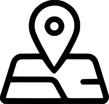 Simple Line Style Detailed Location Pin on Map Navigation Icon vector