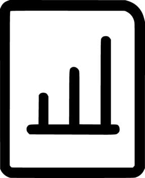 Outline Simple Graph Report Document Icon Isolated on White Background vector