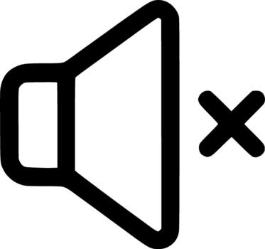 Simple Line Style Volume Mute Icon Shape for UI Design Element vector