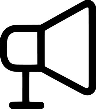 Simple Outline Loudspeaker Symbol, Communication Device, Broadcast Annoucement, Editable Icon vector