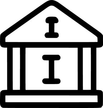 Line Art Simple Building Architecture Structure Institution Government Icon vector