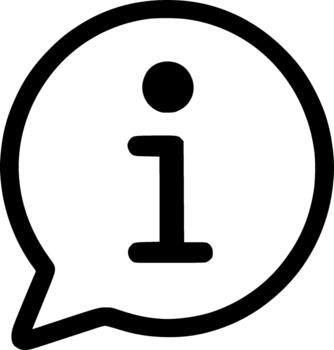 Outline Simple Information Sign in Speech Bubble Style Symbol Icon vector