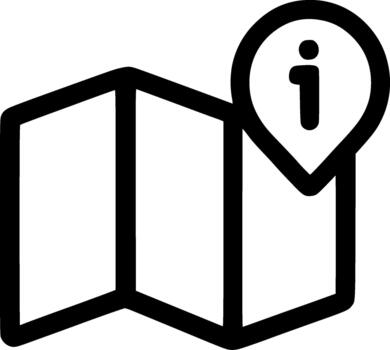 Outline Folded Map Location Information Pin Icon Minimalist Design vector