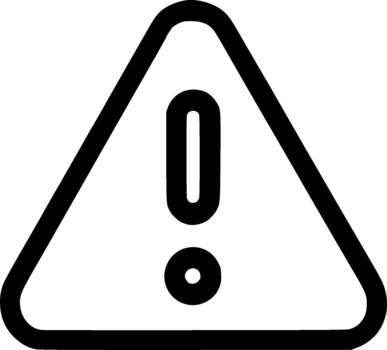 Line Art Simple Triangle Exclamation Mark Caution Warning Sign Icon vector