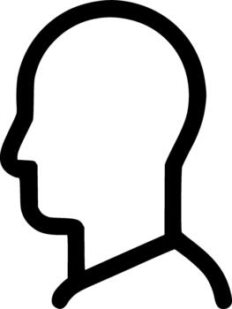 Minimalist Line Art Profile Head Icon Design Element for User Interface vector