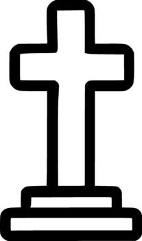 contorno sencillo cruzar tumba religioso símbolo forma icono diseño vector