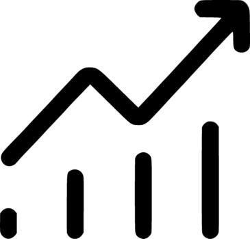 Simple Line Style Growth Chart Bar Diagram Business Report Icon vector