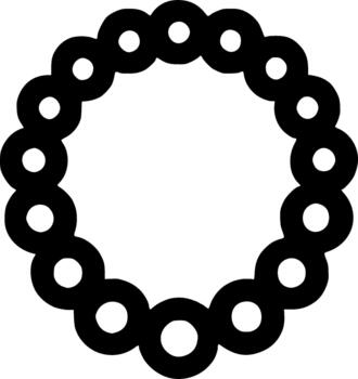 Outline Simple Round Bead Shape Circular Design Element Jewelry vector
