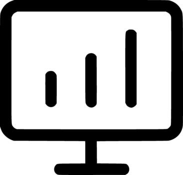 Minimalist Outline Display Growth Chart Line Diagram Icon Symbol vector