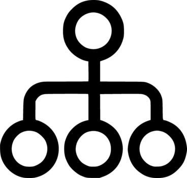 Simple Outline Hierarchical Organization Chart Structure Shape Icon Symbol vector