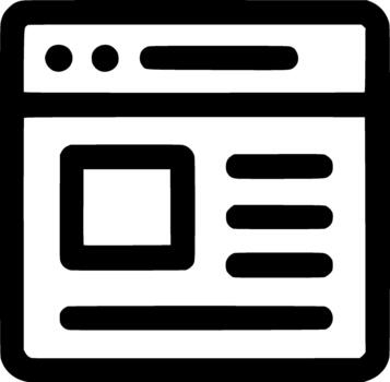 minimalista contorno sitio web navegador ventana interfaz icono diseño vector