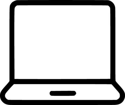Simple Outline Thin Line Laptop Computer Display Device Technology Icon vector