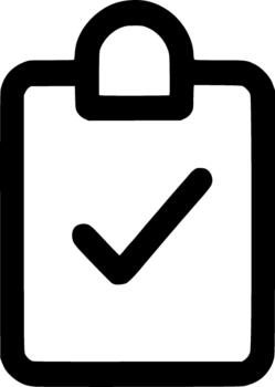 Simple Outline Clipboard Checkmark Complete Task List Document Icon vector