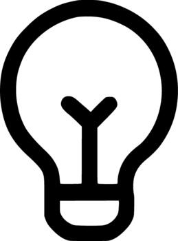 Outline Simple Lightbulb Symbol Creativity And Innovation Idea Icon vector