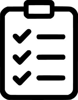 minimalista contorno portapapeles Lista de Verificación tarea documento con garrapata marcas icono vector