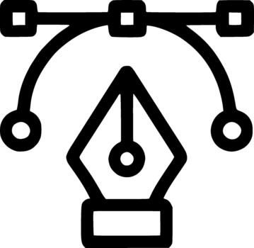 Outline Drawing Pen Tool Curve Editor Shape Graphic Icon vector