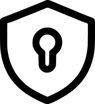 Outline Simple Shield Lock Security System Protection Icon Sign vector