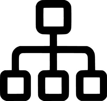 Outline Simple Hierarchy Chart Diagram Icon Shape for Organization vector