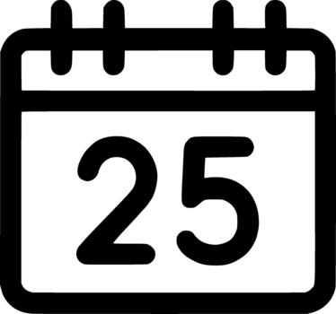 Simple Outline Date Calendar Organizer Schedule Planning Reminder Icon Element vector