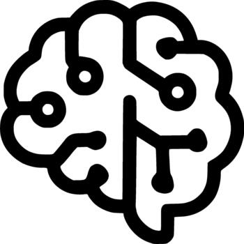 Outline Handdrawn Human Brain Circuit Symbol Shape Icon vector