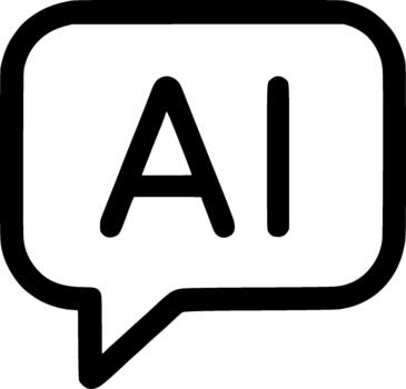 Line Art Speech Bubble AI Initial Icon Communication Concept vector