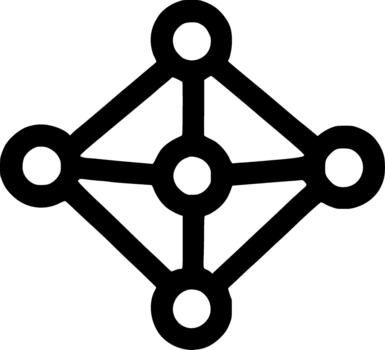 Simple Line Icon Diamond with Dots Shape, Black and White Design Element vector