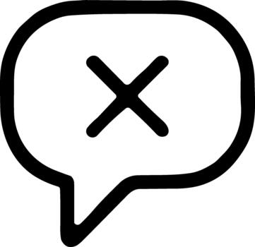 sencillo línea estilo error mensaje burbuja forma icono ilustración vector