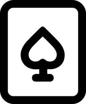Simple Line Style Spade Playing Card Icon Graphic Design Element vector